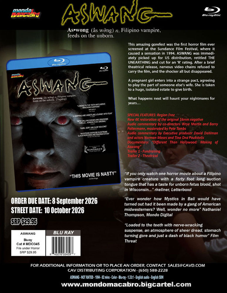 Aswang sell sheet from Mondo Macabro