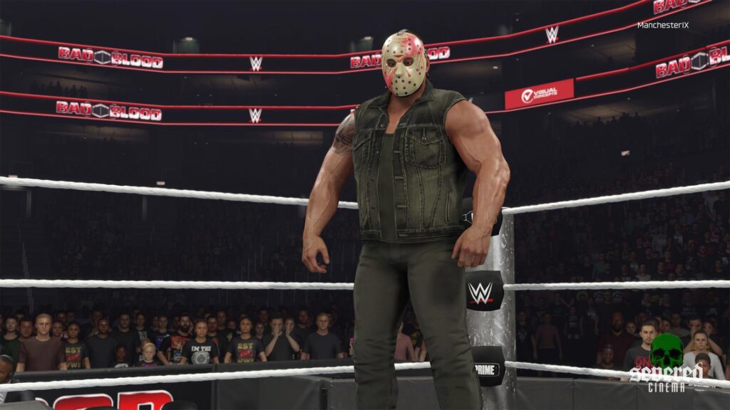 Braun Strowman wearing Jason mask from Friday the 13th