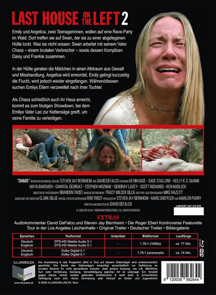 Last House on the Left 2 back cover artwork from Black Lava Entertainment