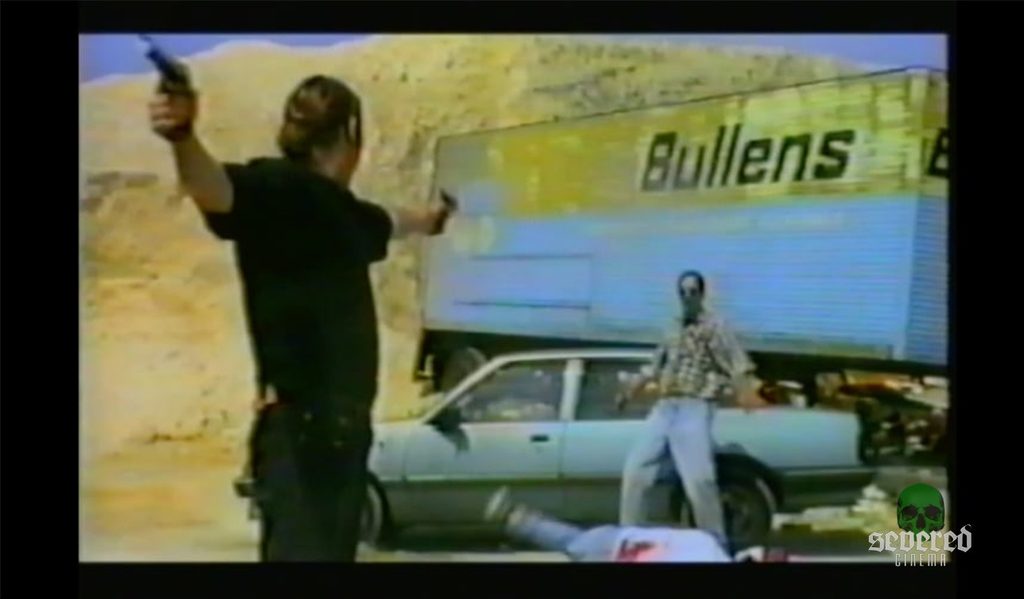 Screenshot from Gialli, Guns and Gore -- Darren Wards early movies