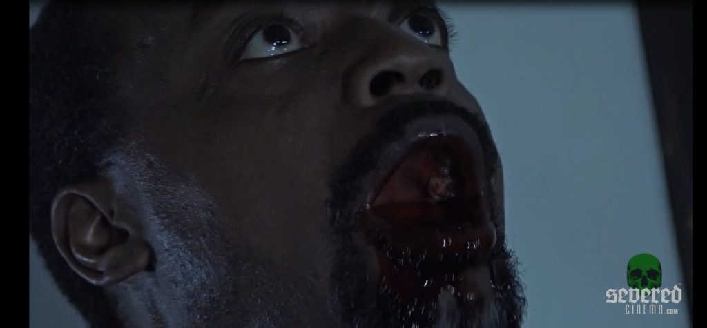 Guy bleeding from the mouth in the movie Final Caller
