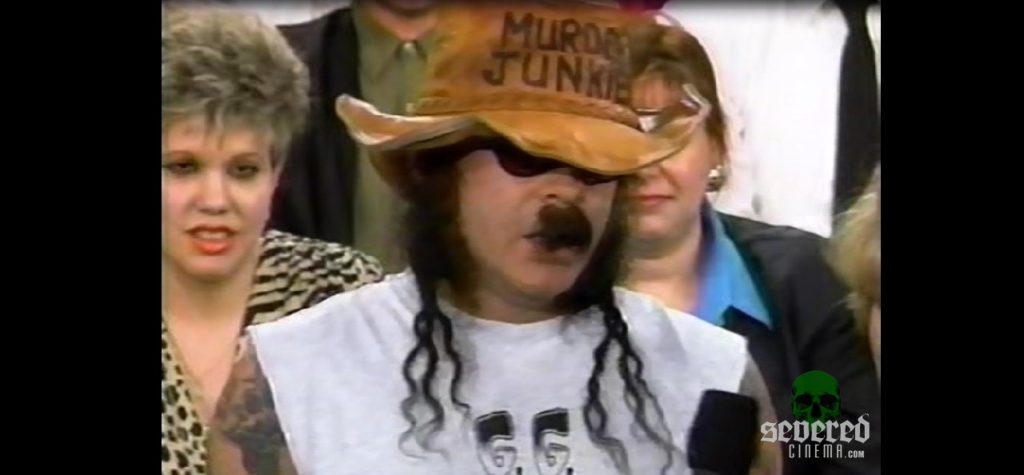 Merle Allin talk show appearance wearing a Murder Junkies cowboy hat