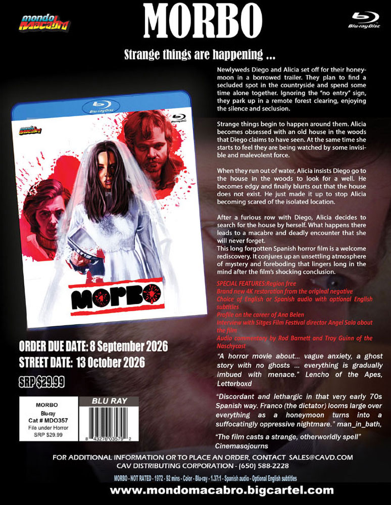 Morbo sell sheet from Mondo Macabro