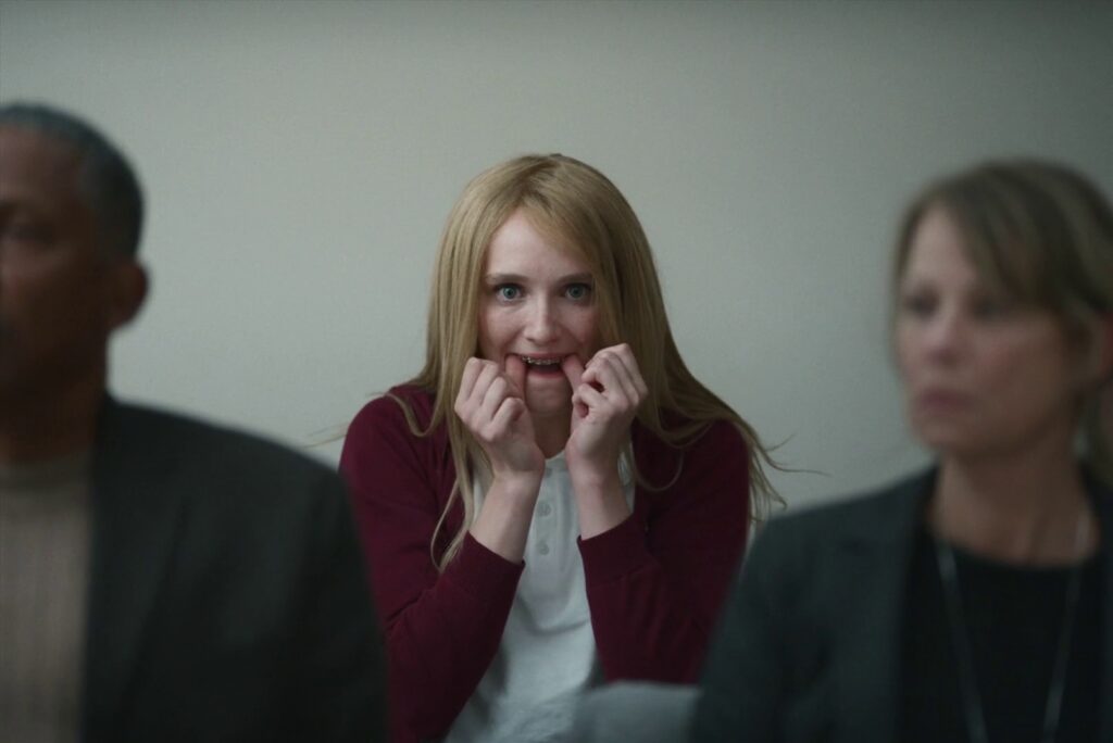 Screenshot from the movie Red Rooms (2023)