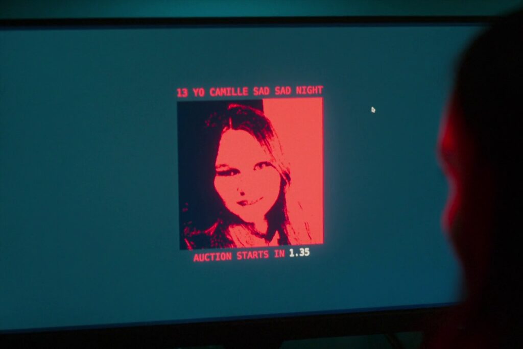 Screenshot from the movie Red Rooms (2023)