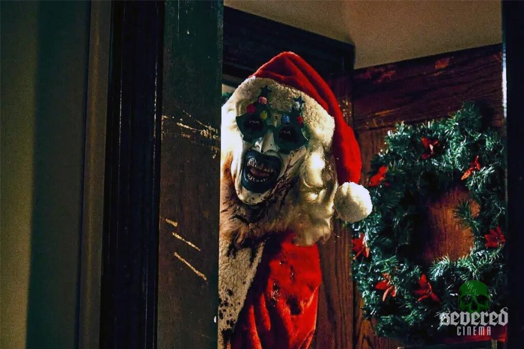 Art the Clown in a Santa suit from Terrifier 3