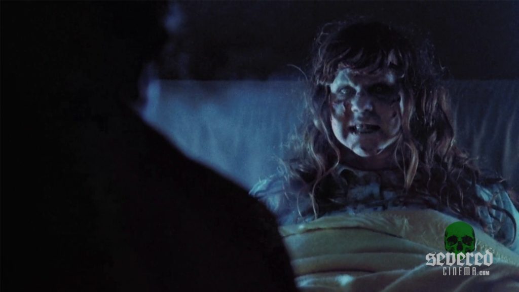 Screenshot of Linda Blair playing Regan in The Exorcist (1973)