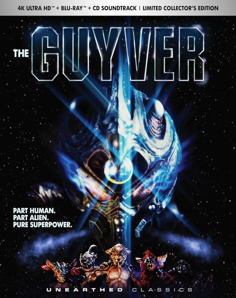 The Guyver 4K UHD cover artwork from Unearthed Films