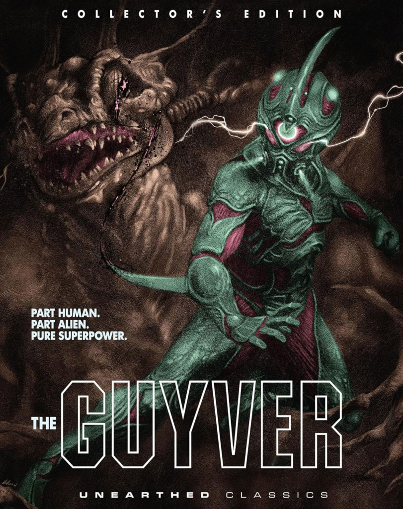 The Guyver Blu-ray cover artwork from Unearthed Films